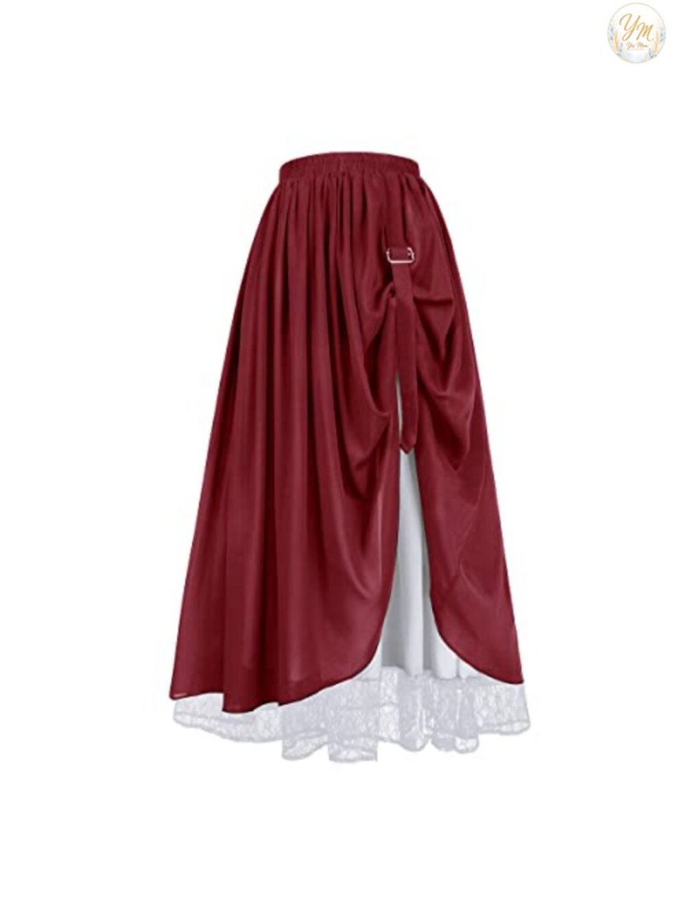 Renaissance Peasant Double Layer Maxi Skirt Polyester Ankle Length